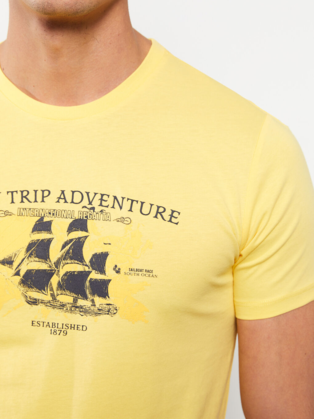 Crew Neck Short Sleeve Printed Combed Cotton Men's T-shirt-3