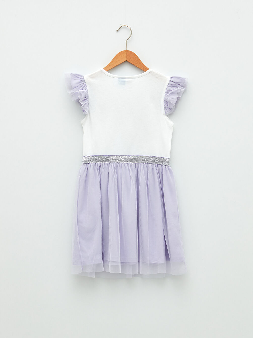 Rochie Elsa cu Mânecă Scurtă și Guler Rotund pentru Fete-1