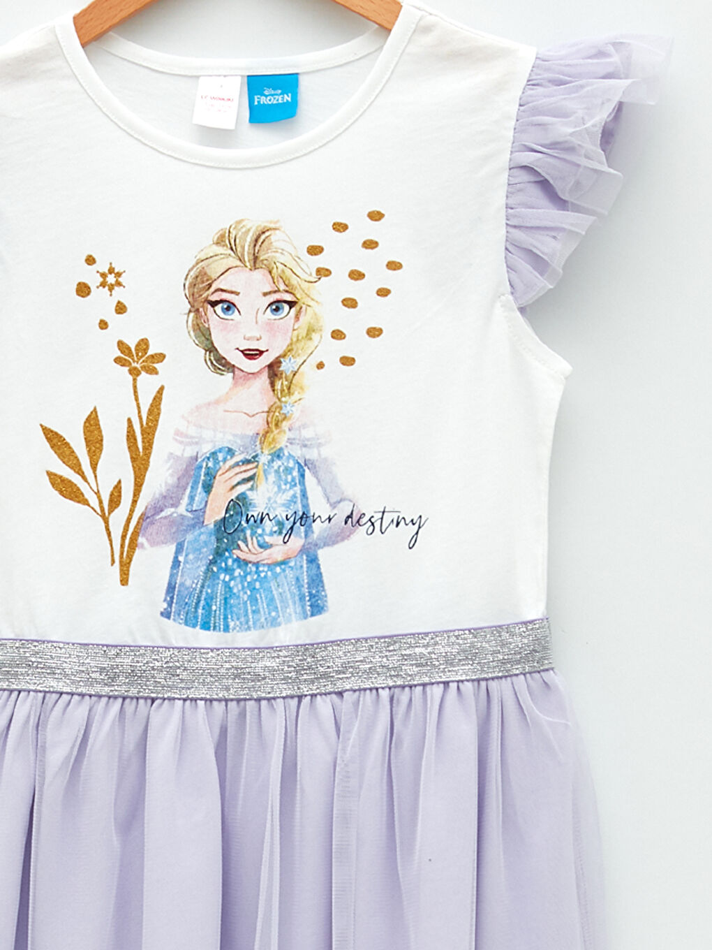 Rochie Elsa cu Mânecă Scurtă și Guler Rotund pentru Fete-2