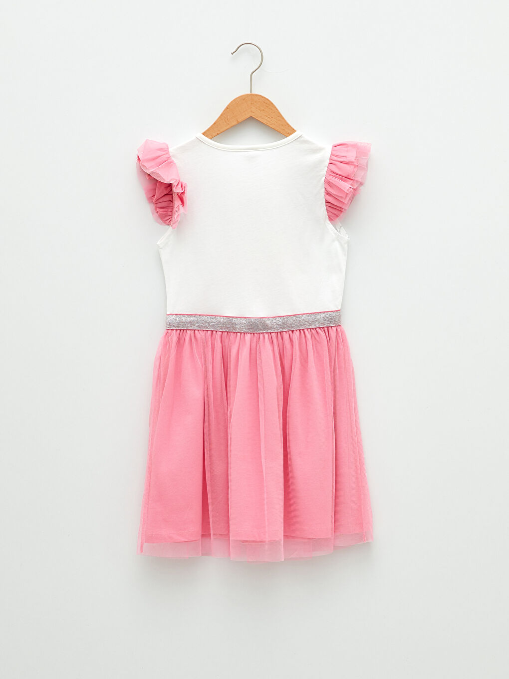 Crew Neck Printed Short Sleeve Girls' Dress-1