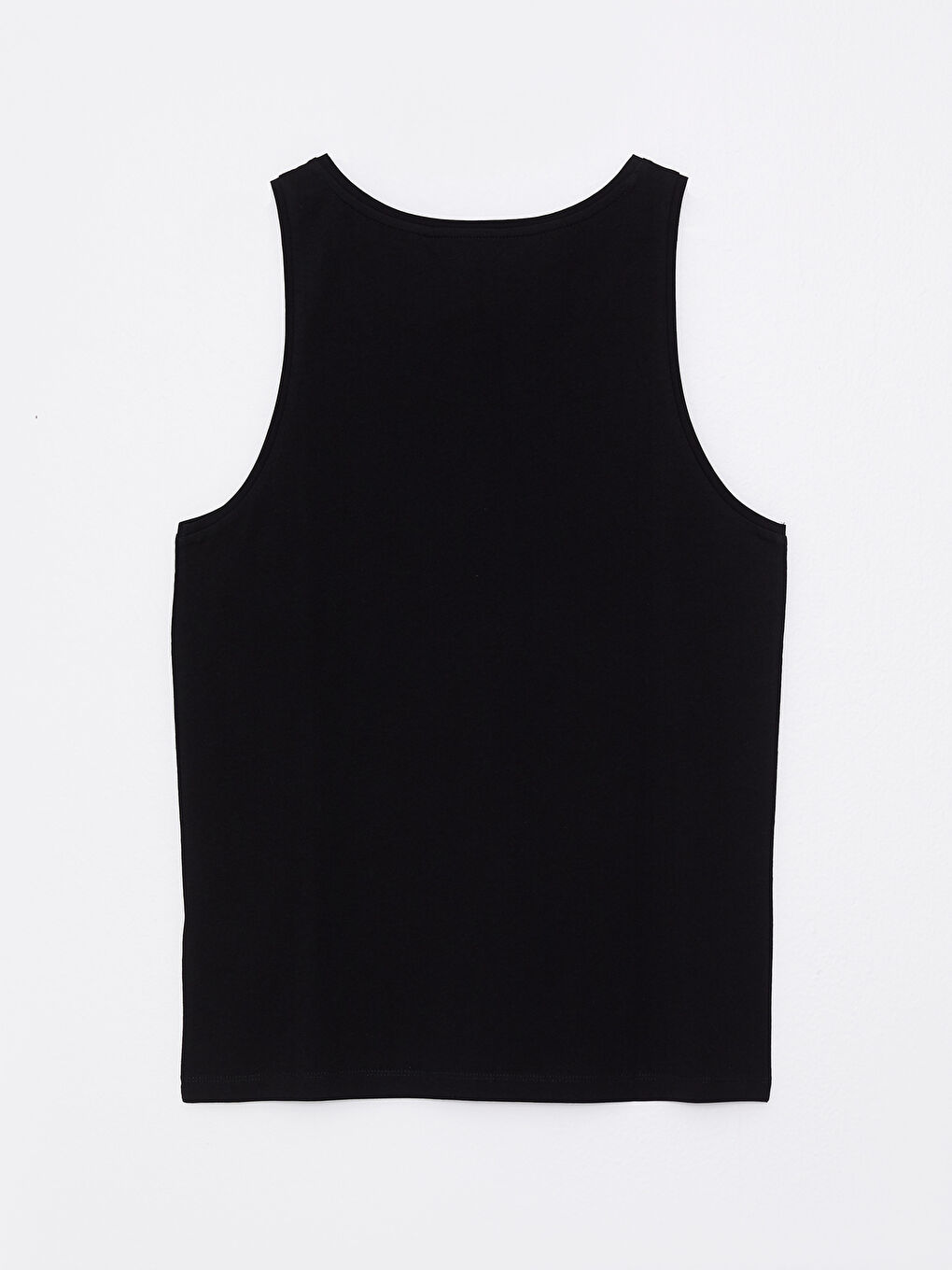 Siyah Bisiklet Yaka Baskılı Erkek Kolsuz Tişört-6