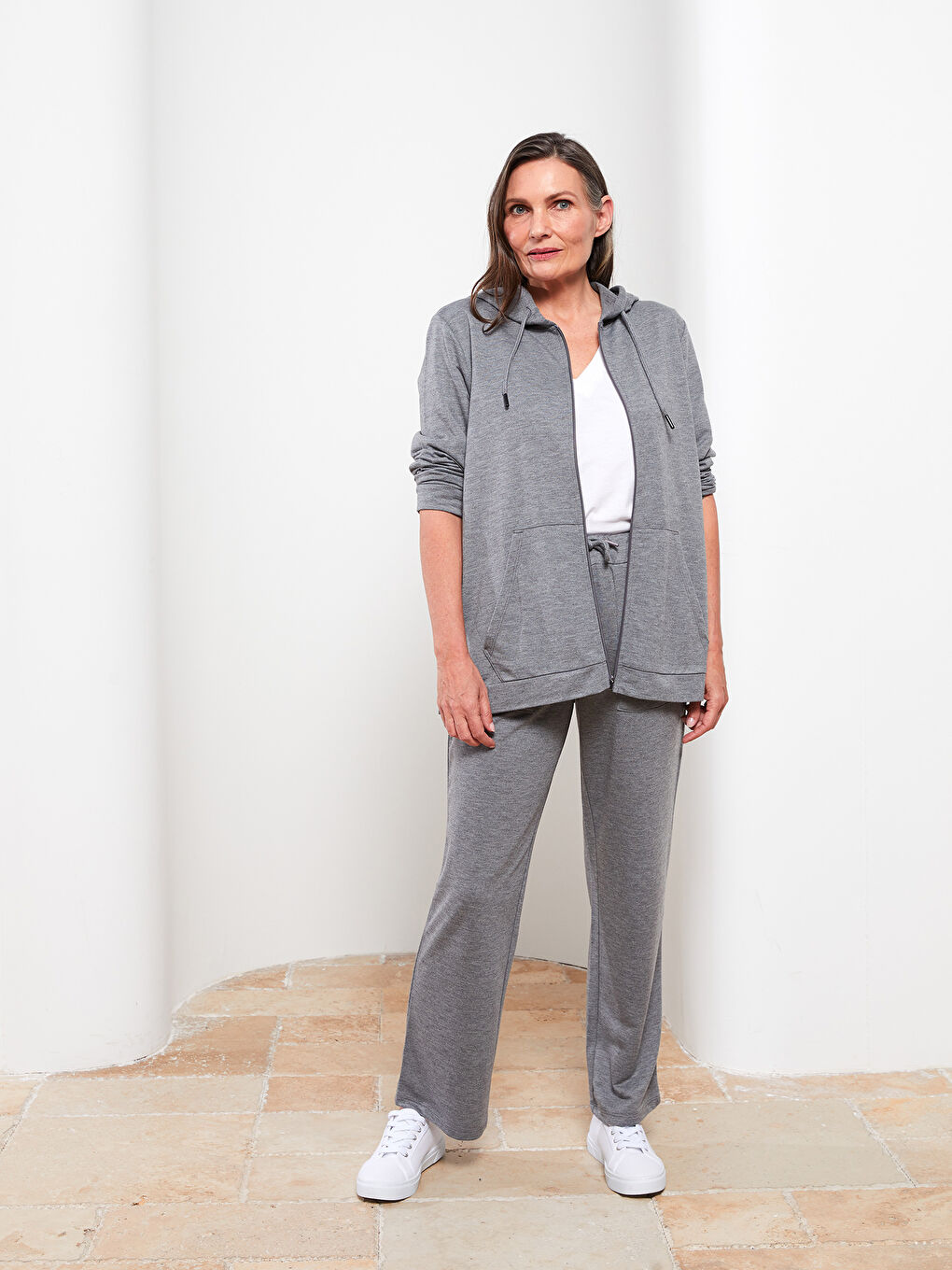 LC Waikiki Hooded Plain Long Sleeve Women's Sports Cardigan -S2GY17Z8-JNC
