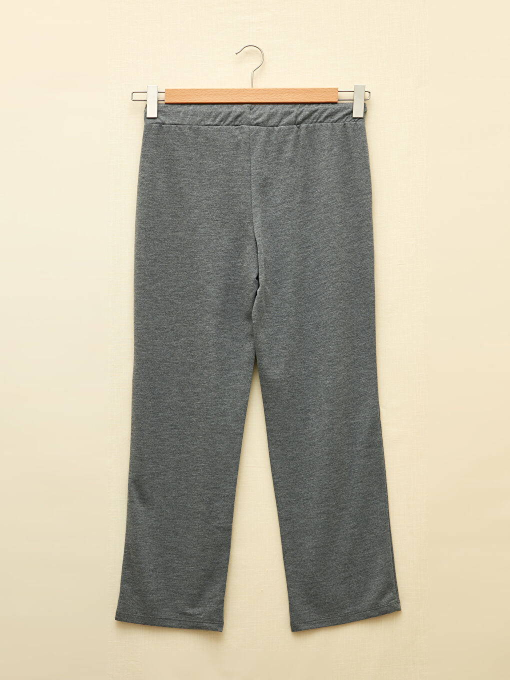 Gri Beli Lastikli Düz Cep Detaylı Kadın Eşofman Altı-6