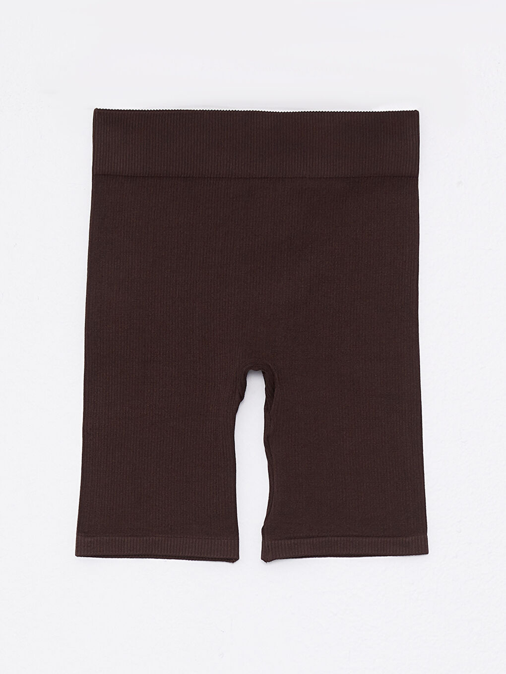 Kahverengi Kadın Beli Lastikli Düz Şort Tayt-6