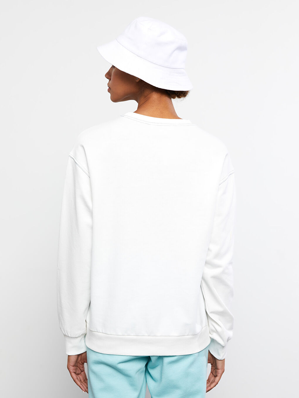 Crew Neck Printed Long Sleeve Women's Sweatshirt-4