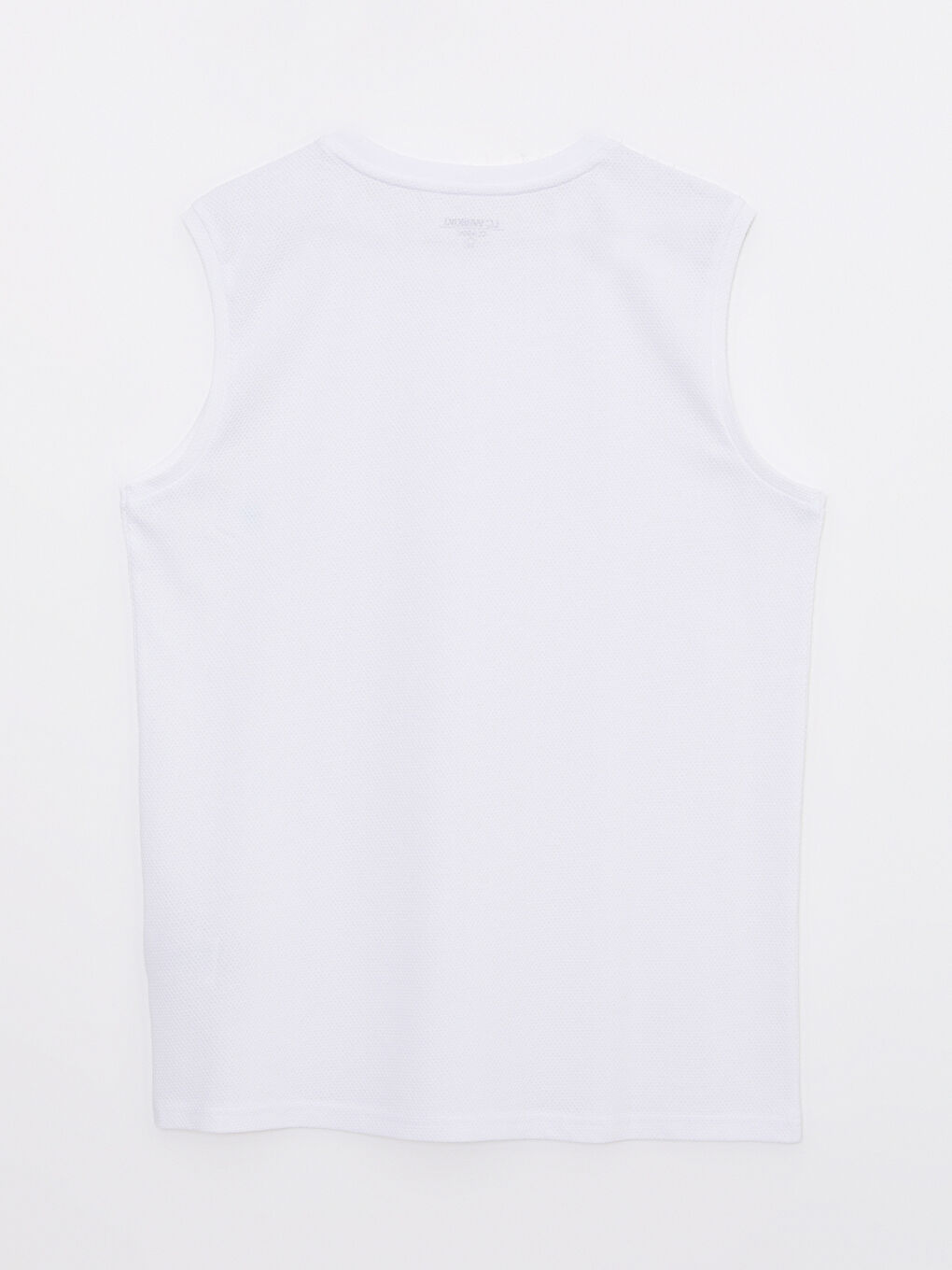 Beyaz Bisiklet Yaka Baskılı Erkek Kolsuz Tişört-6