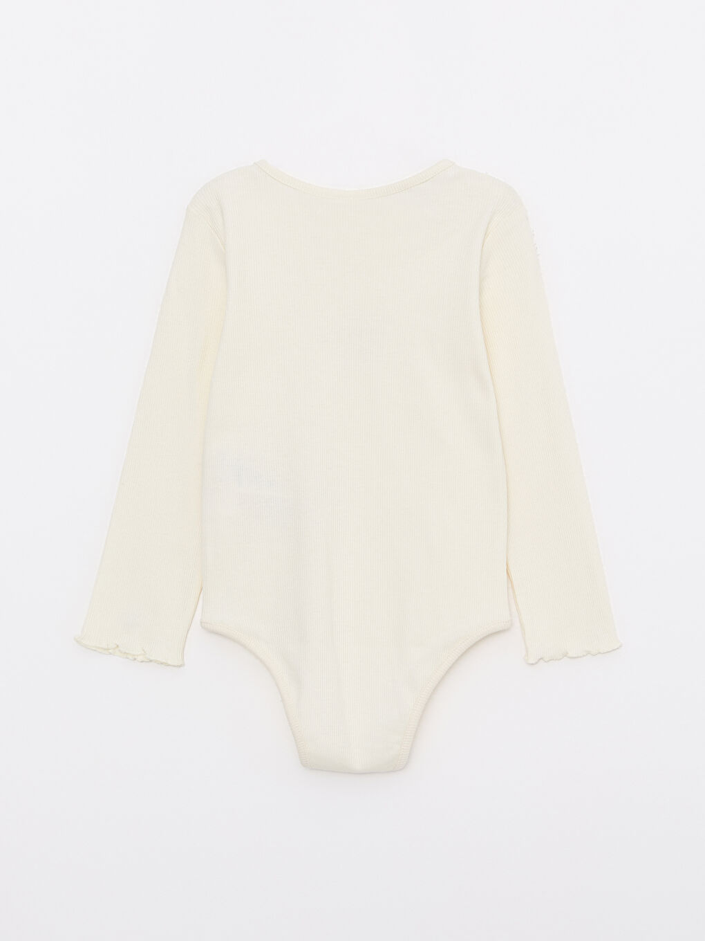 Crew Neck Long Sleeve Baby Girls' Snap Fastening Bodysuit-1