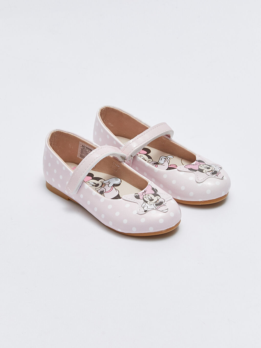 LCW STEPS Minnie Mouse Licensed Patch Detailed Hook and Loop Closure Girls' Flats -S2GY69Z4-LSZ