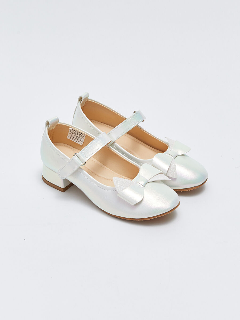 LCW STEPS Leather Look Hook and Loop Bow Detailed Girls' Flat Shoes -S2GY79Z4-DCS