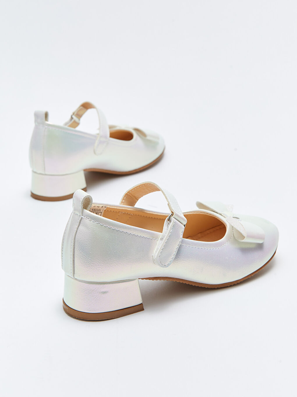 LCW STEPS Leather Look Hook and Loop Bow Detailed Girls' Flat Shoes -S2GY79Z4-DCS
