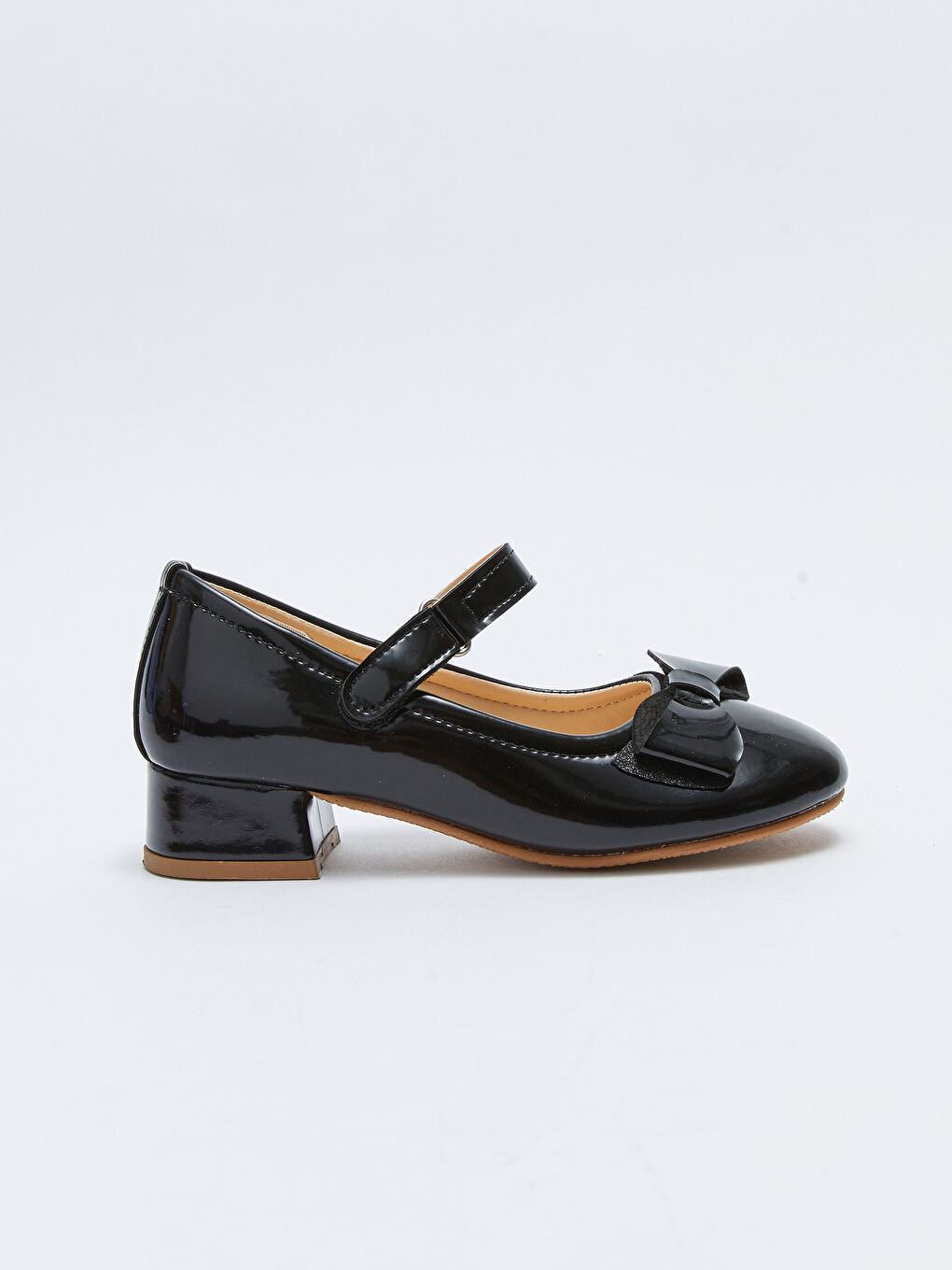 LCW STEPS Leather Look Hook and Loop Bow Detailed Girls' Flat Shoes -S2GY79Z4-HUC
