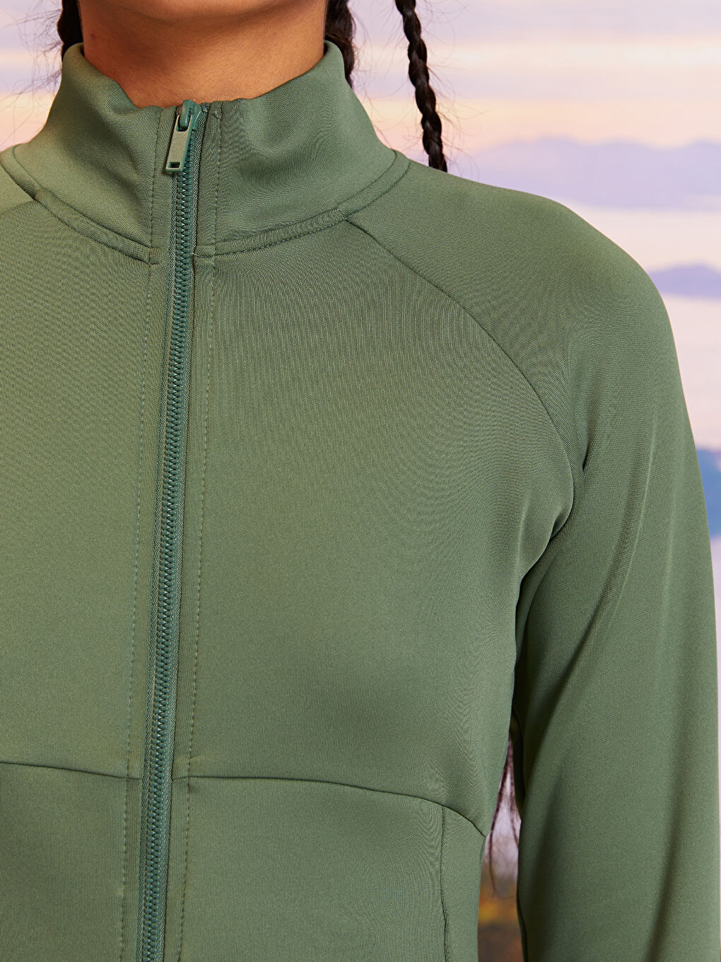 Rollkragen Damen Sport-Strickjacke-3