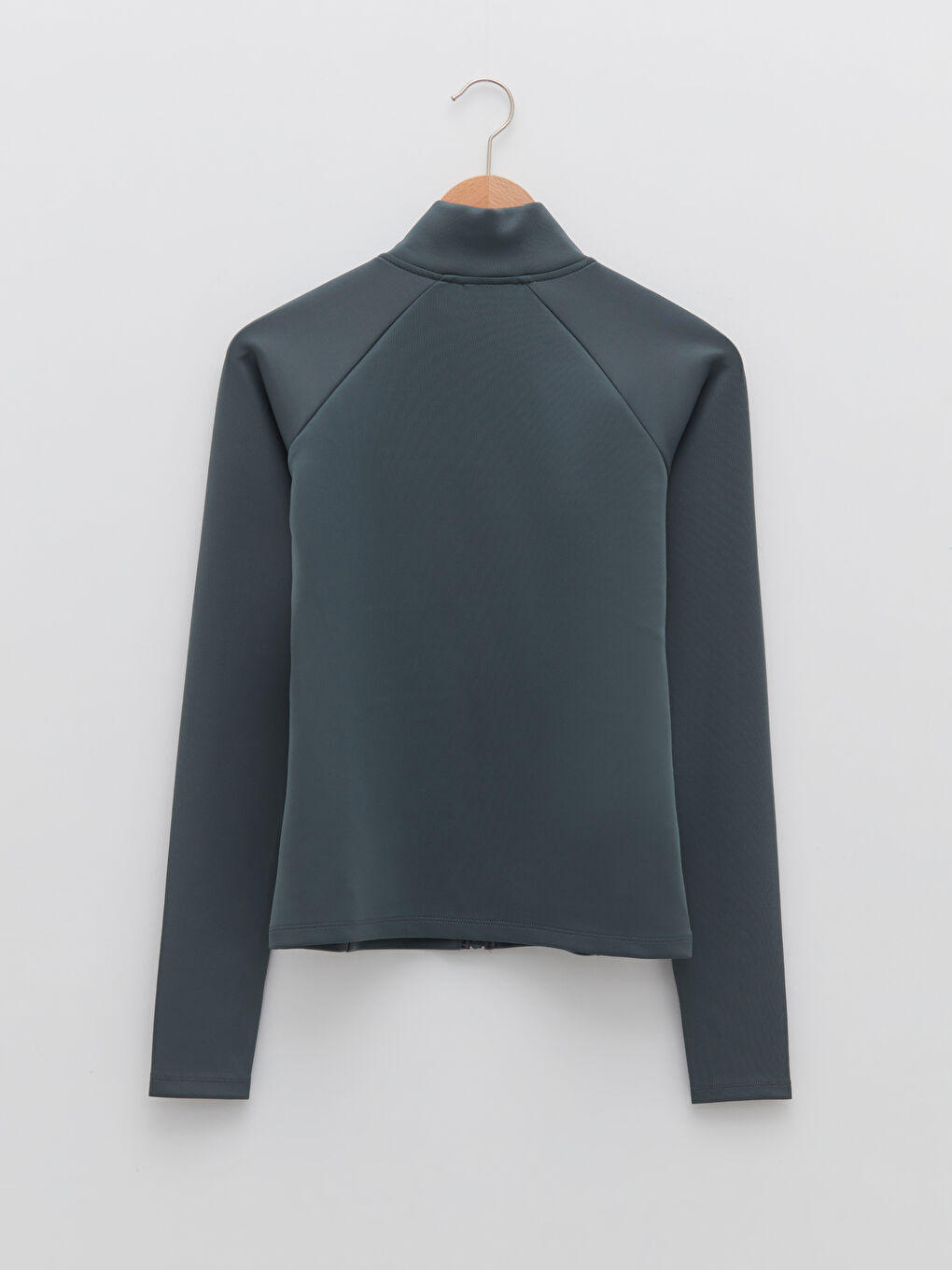 Gri Dik Yaka Kadın Spor Hırka-6