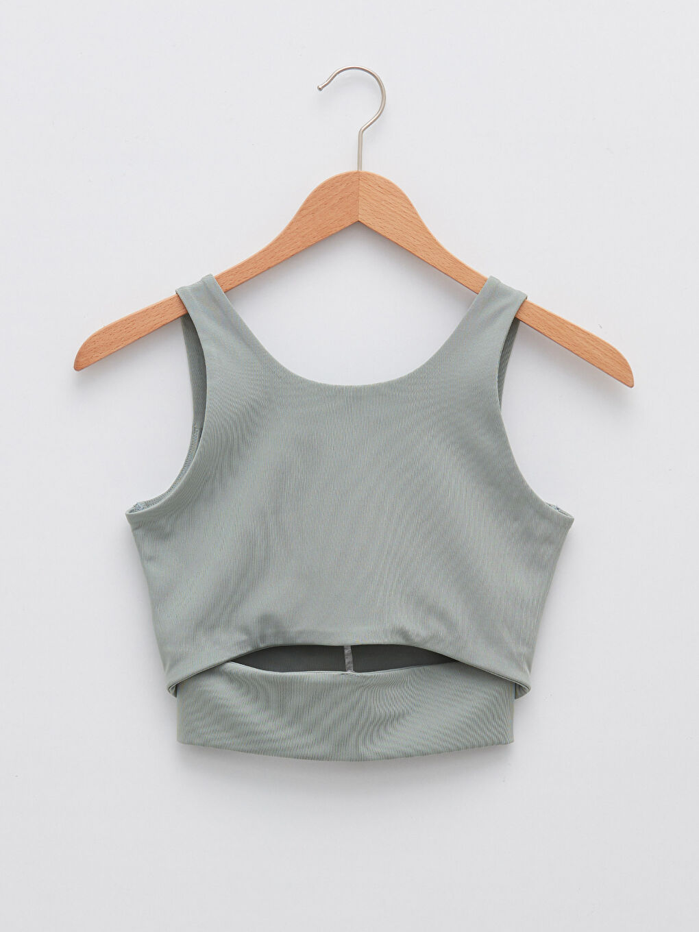 Yeşil Düz U Yaka Kadın Spor Büstiyer-5