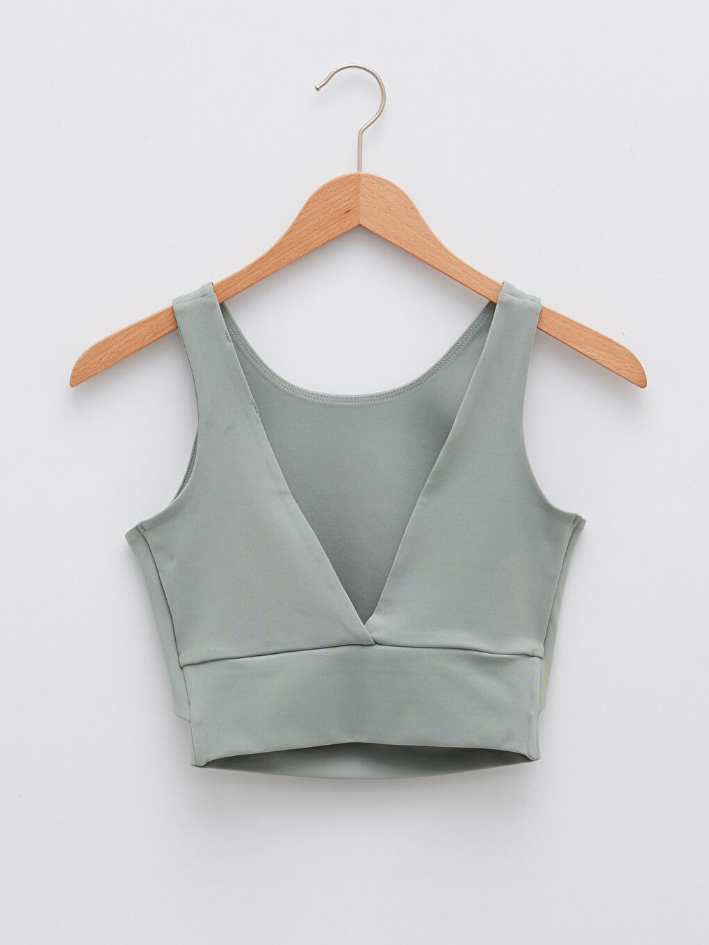 Yeşil Düz U Yaka Kadın Spor Büstiyer-6
