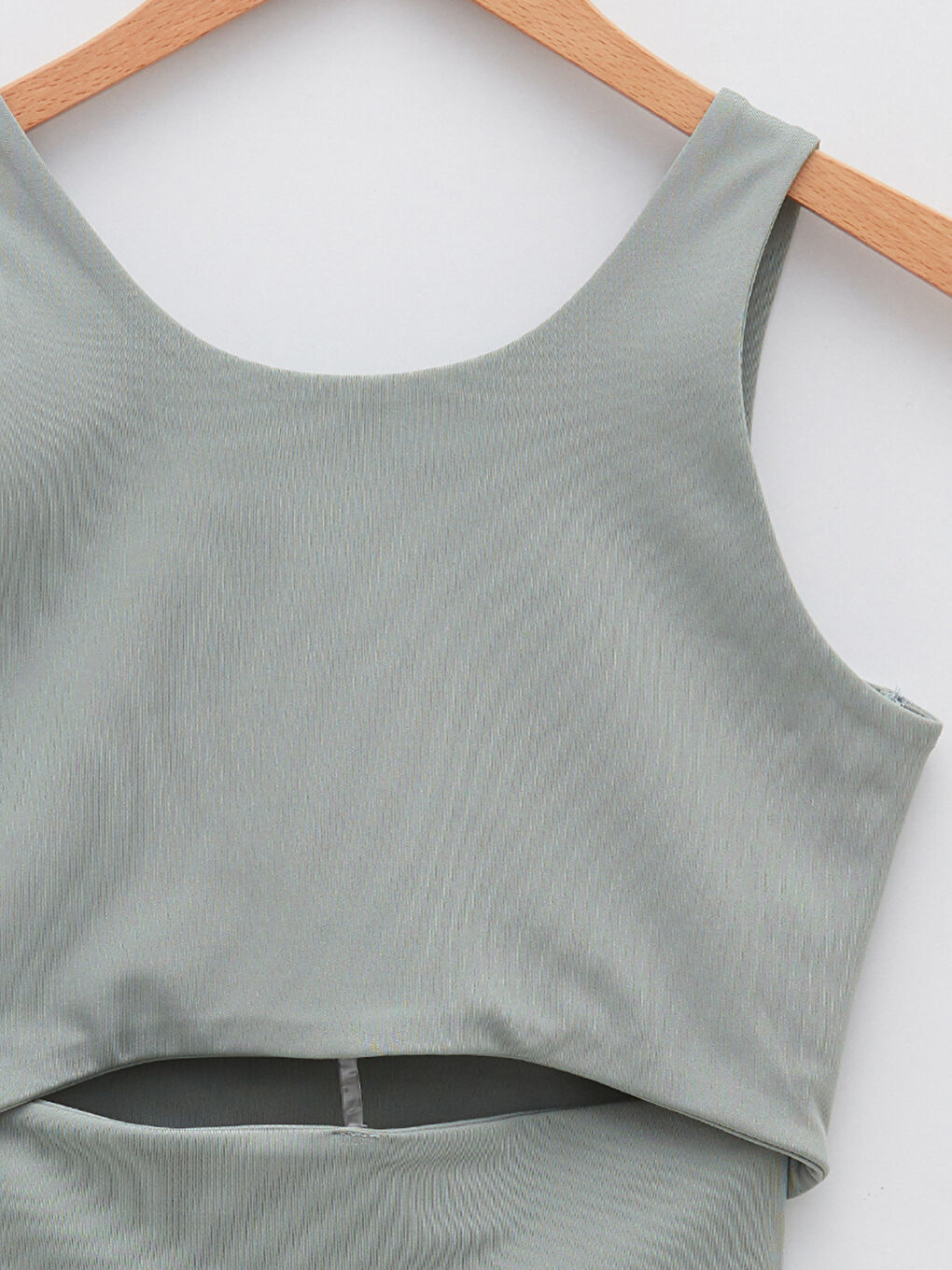 Yeşil Düz U Yaka Kadın Spor Büstiyer-7