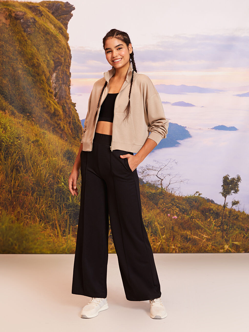 كارديجان رياضي بياقة قمع للسيدات-2