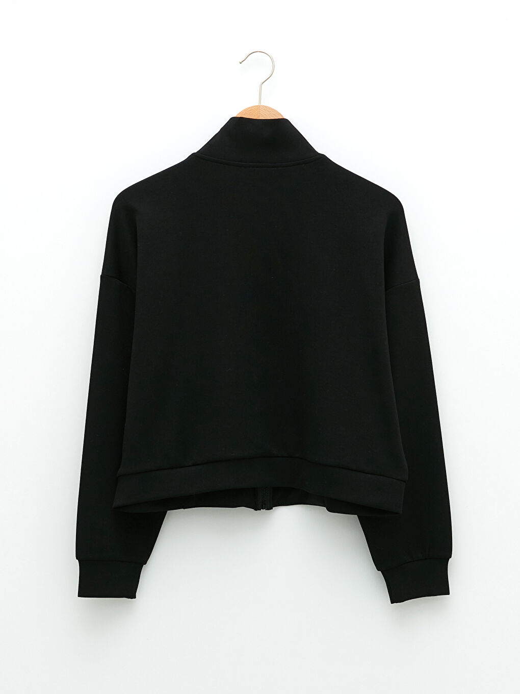 Siyah Dik Yaka Kadın Spor Hırka-6