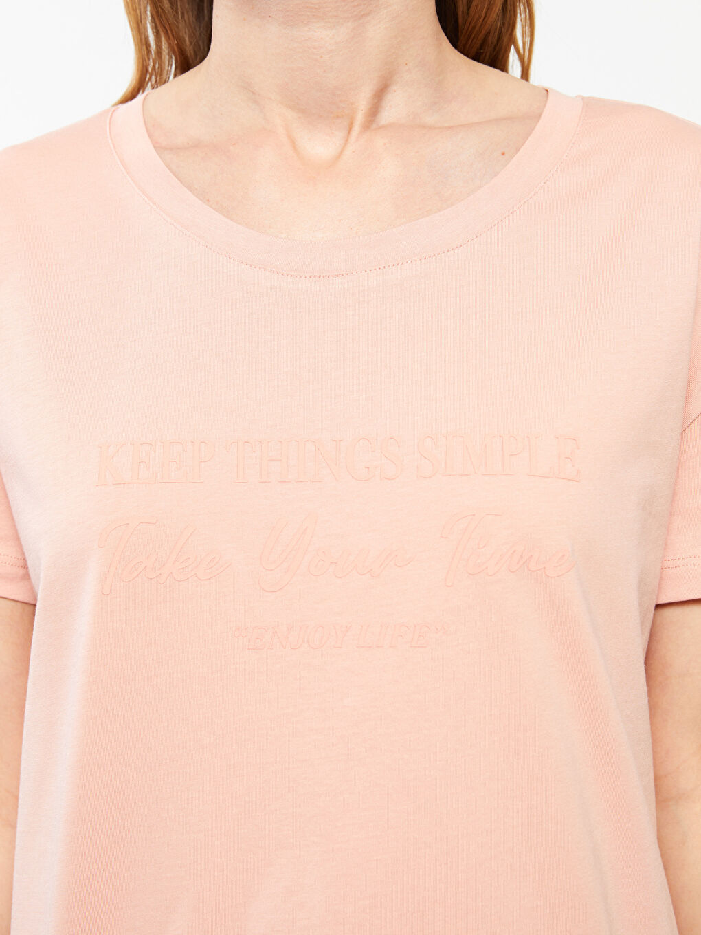 طقم بيجامة ياقة دائرية كم قصير مطبوع قطن للسيدات-3