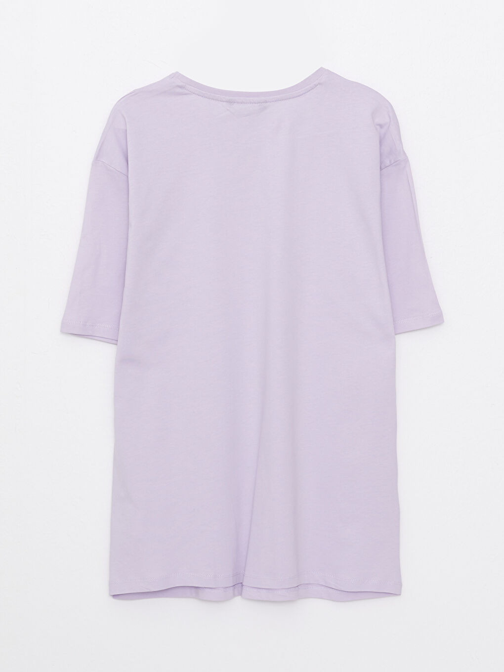 Lila Bisiklet Yaka Kısa Kollu Baskılı Penye Erkek Tişört-6