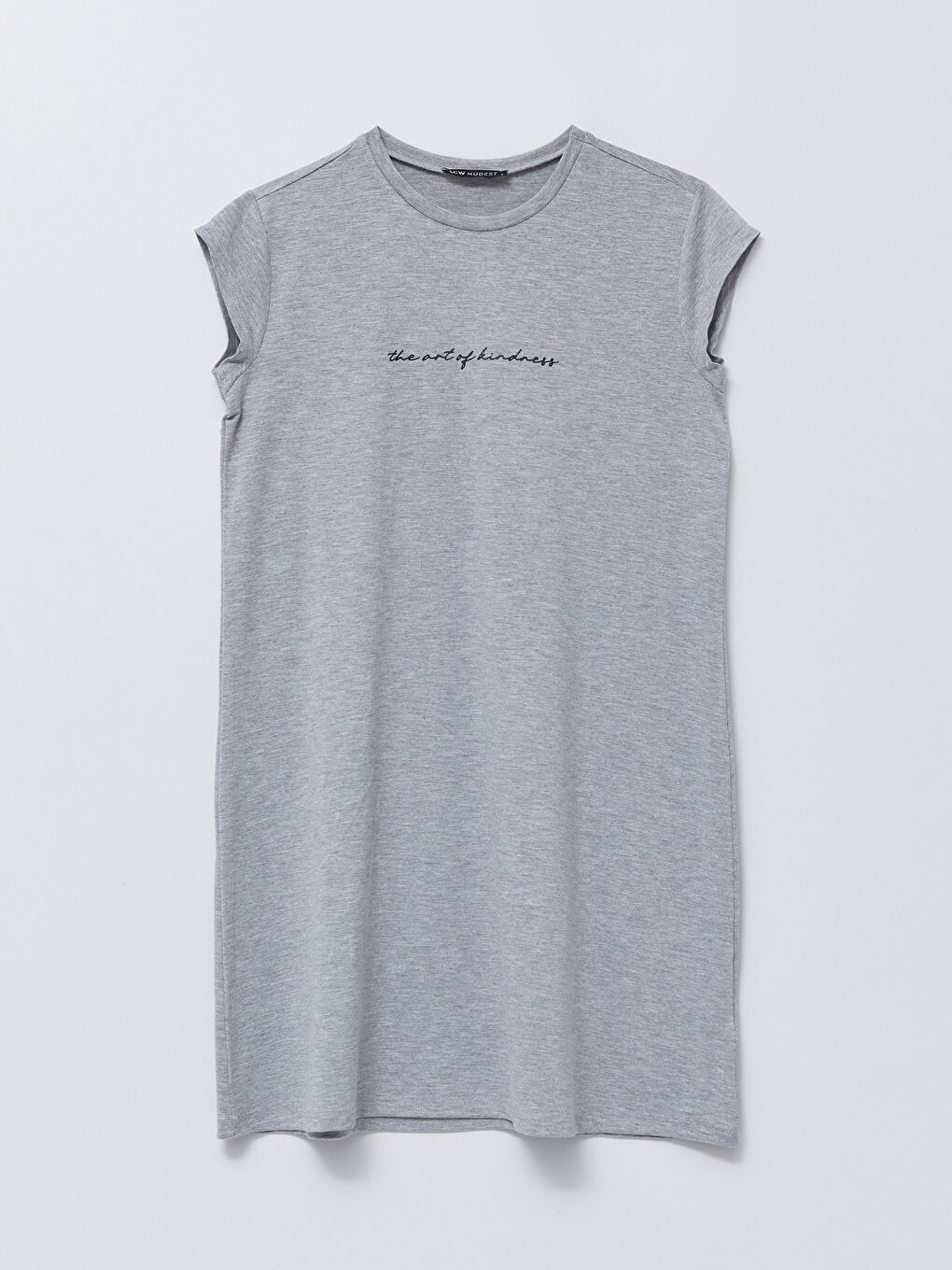 Rundhalsausschnitt Buchstaben Bedruckt Kurzarm Tunika für Damen-5