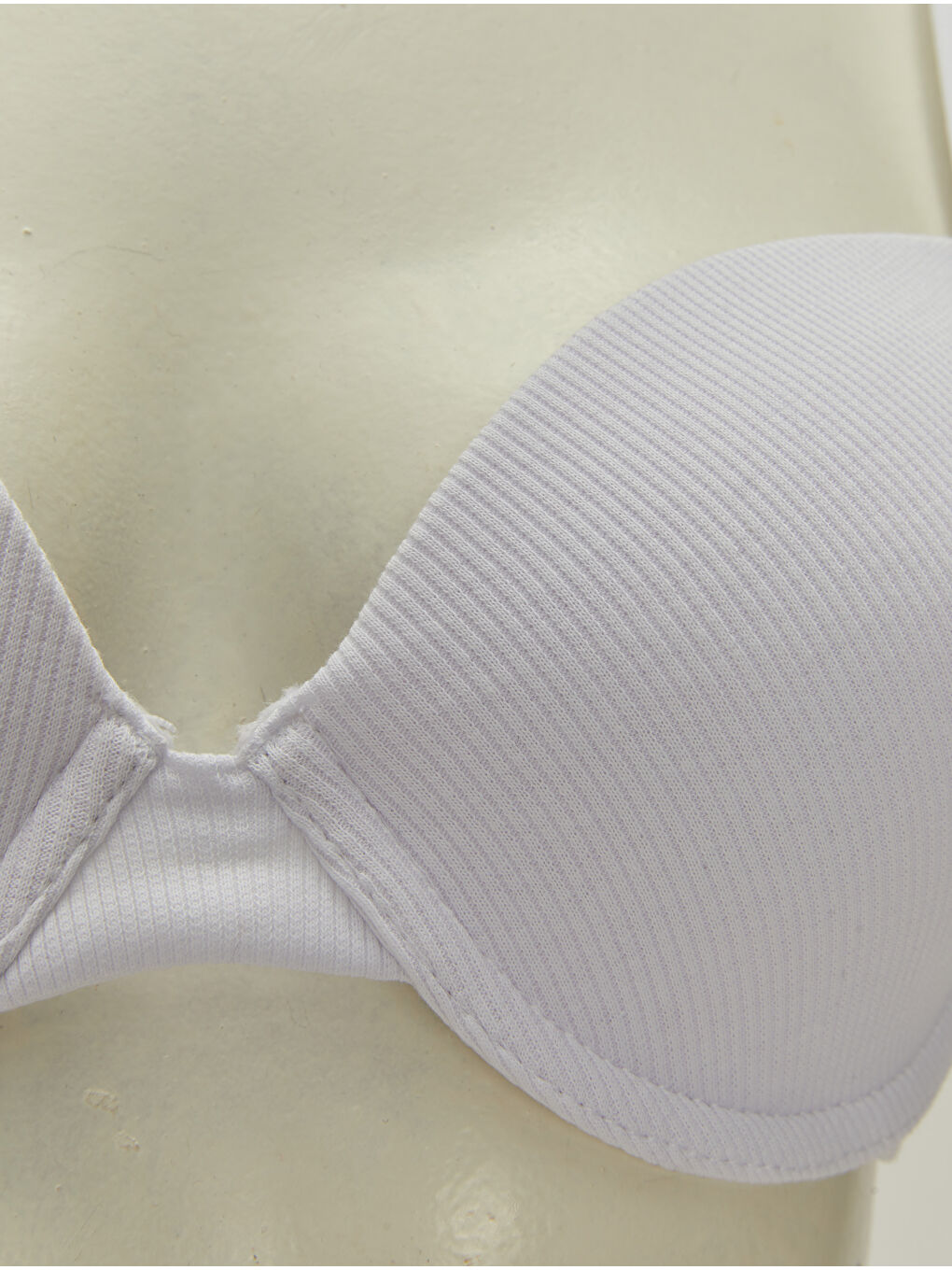 Beyaz Balenli Dolgusuz Düz Sütyen-2