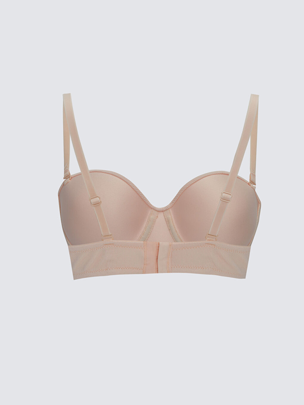 Pembe Balenli Dolgusuz Düz Straplez Sütyen-1