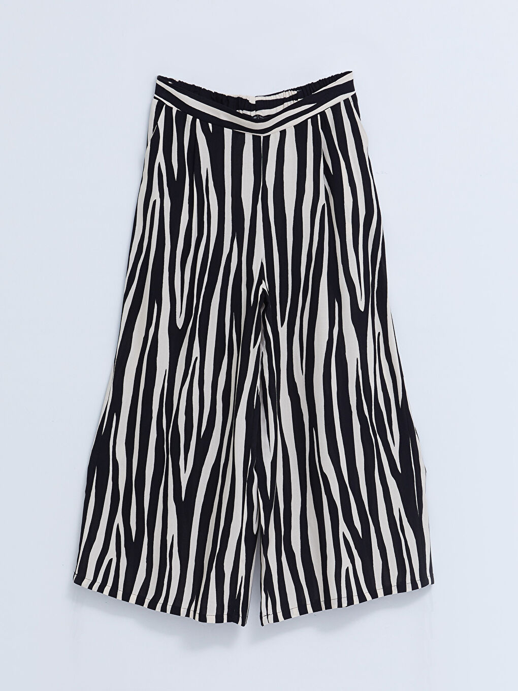 Elastic Waist Patterned Viscose Women Capri-6