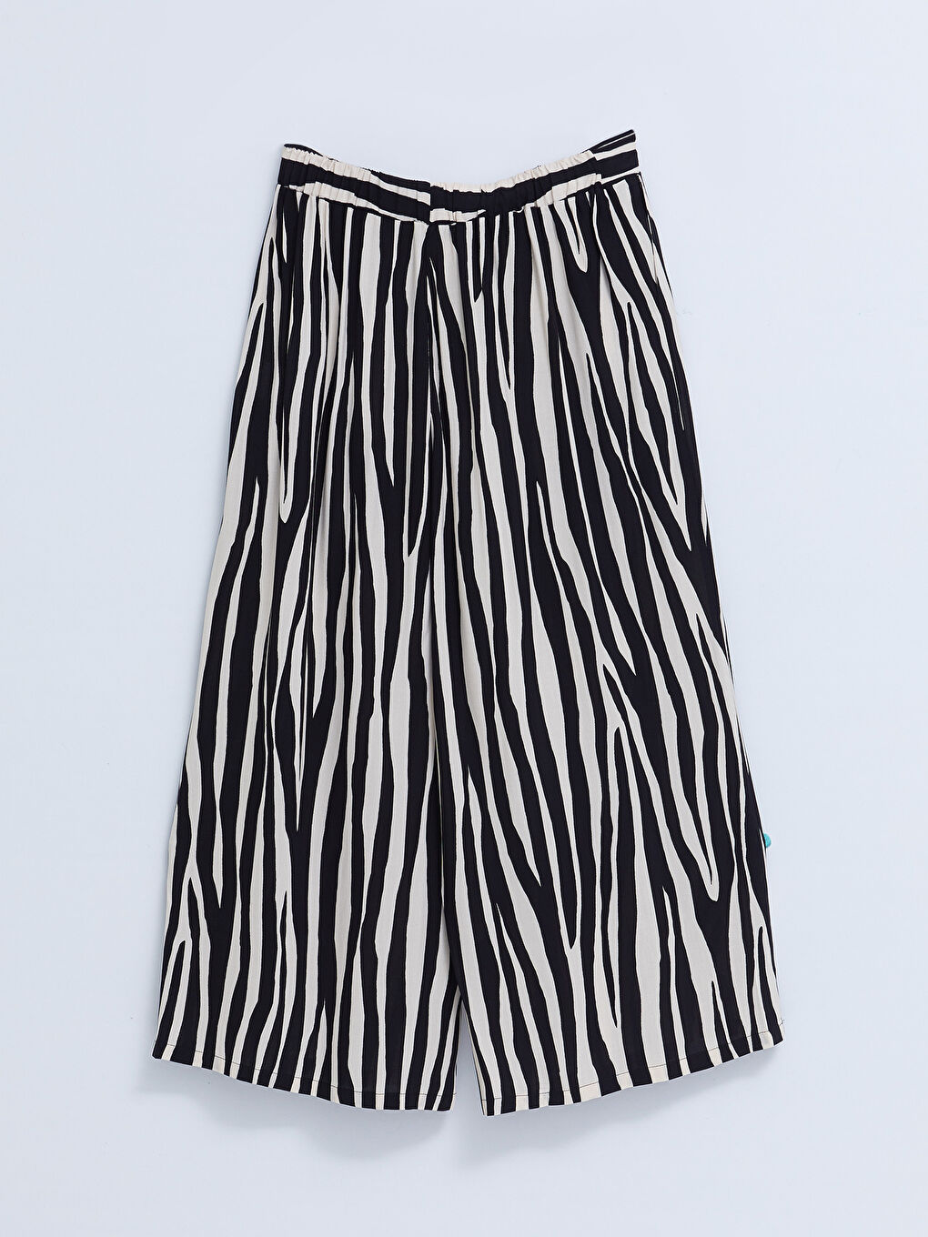 Elastic Waist Patterned Viscose Women Capri-7