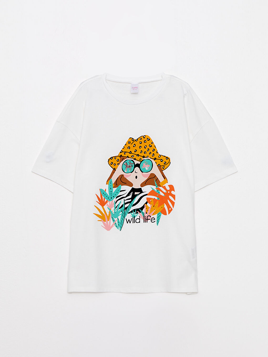 Crew Neck Printed Short Sleeve Girls' Pyjama Set-1
