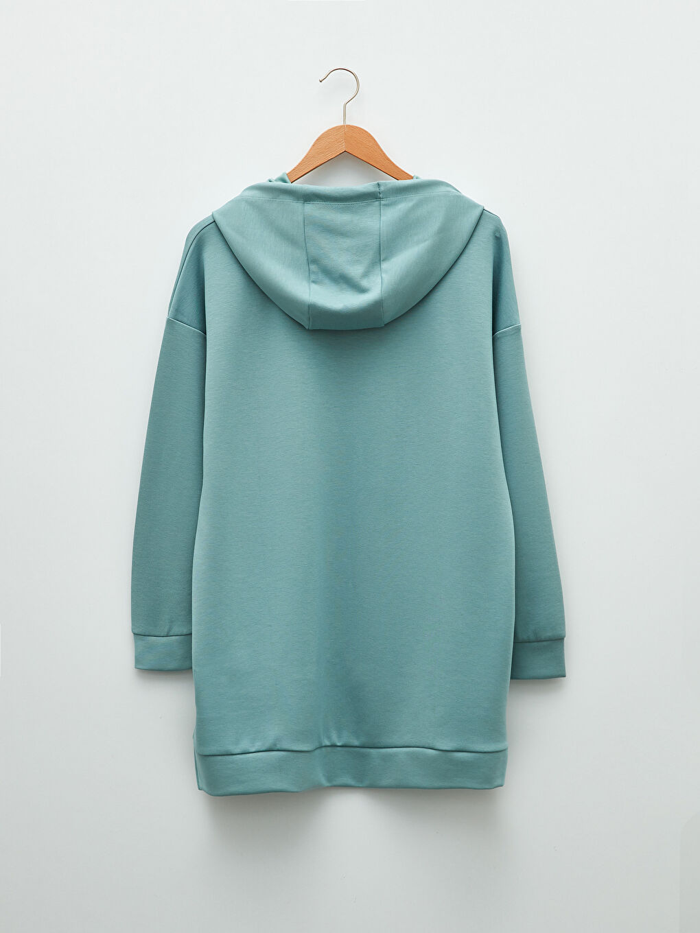 Hooded Regular Long Sleeve Women's Sweatshirt Tunic-1