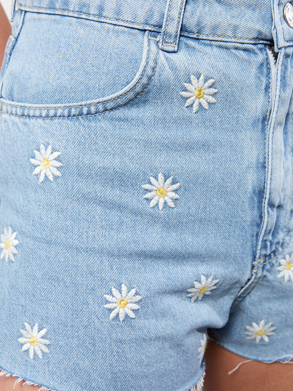 High Waist Mom Fit Embroidered Women's Rodeo Jean Shorts -S2H204Z8-311