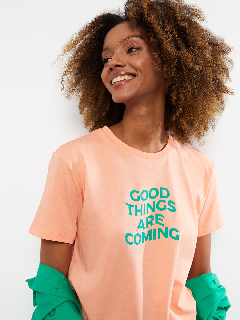 Crew Neck Printed Short Sleeve Cotton Women's T-shirt-3