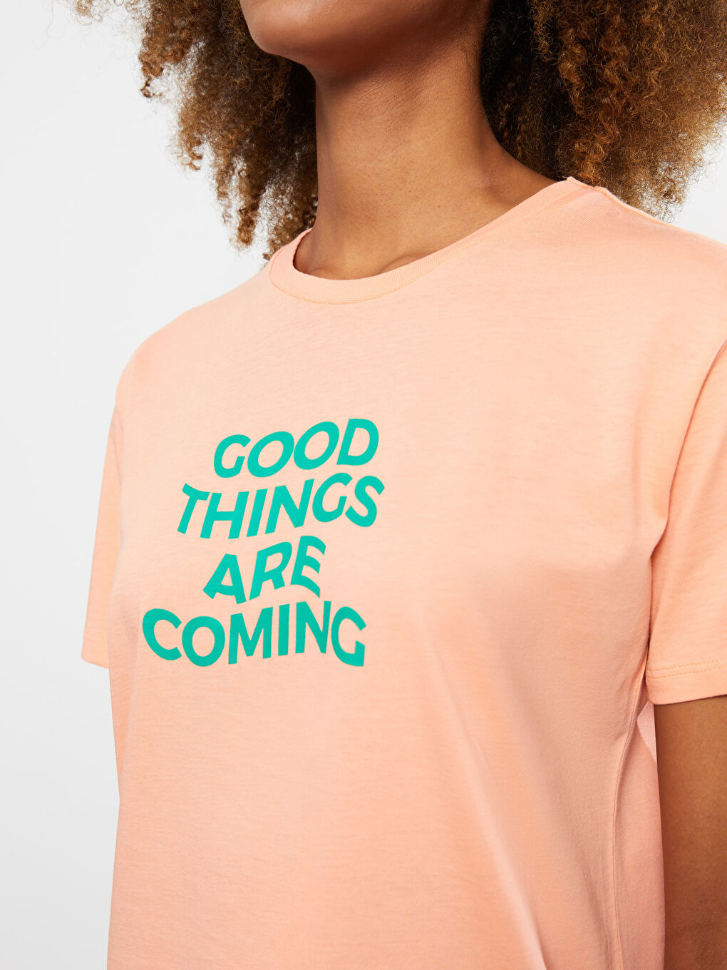 Crew Neck Printed Short Sleeve Cotton Women's T-shirt-4