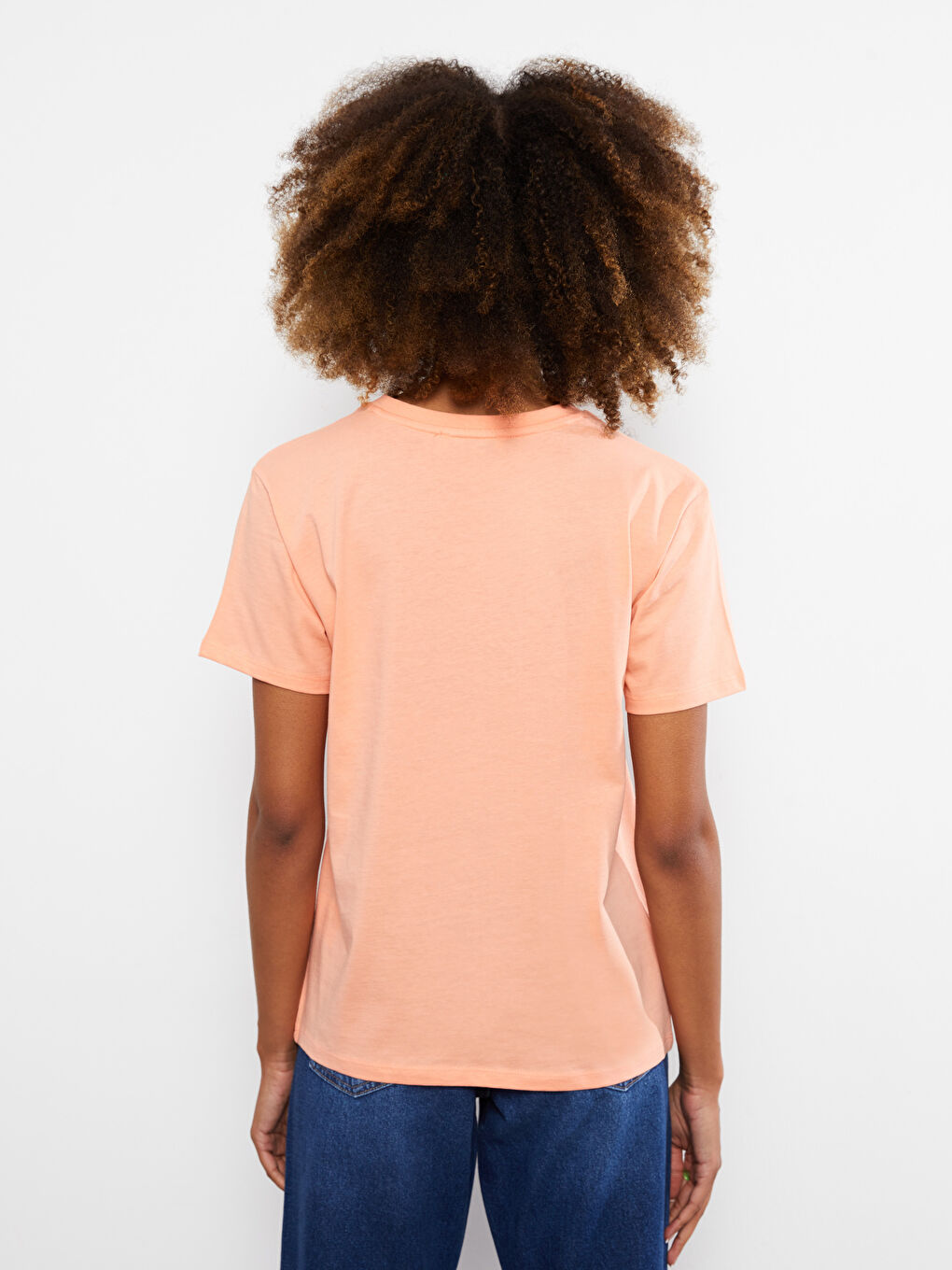 Crew Neck Printed Short Sleeve Cotton Women's T-shirt-5