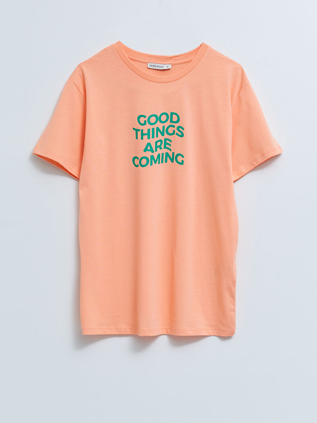 Crew Neck Printed Short Sleeve Cotton Women's T-shirt-6