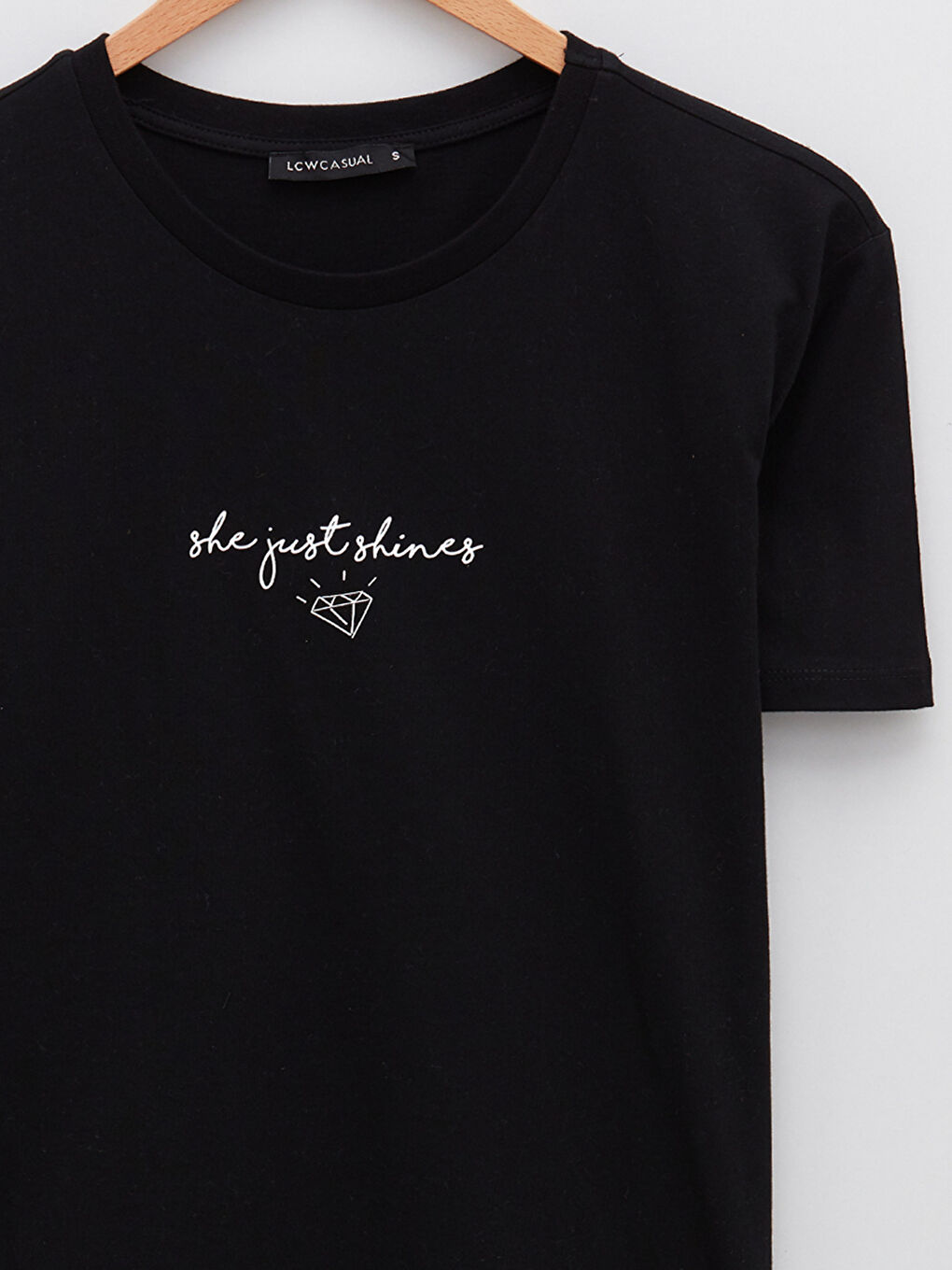 Tricou din Bumbac cu Mânecă Scurtă Imprimat și Guler Rotund pentru Femei-7