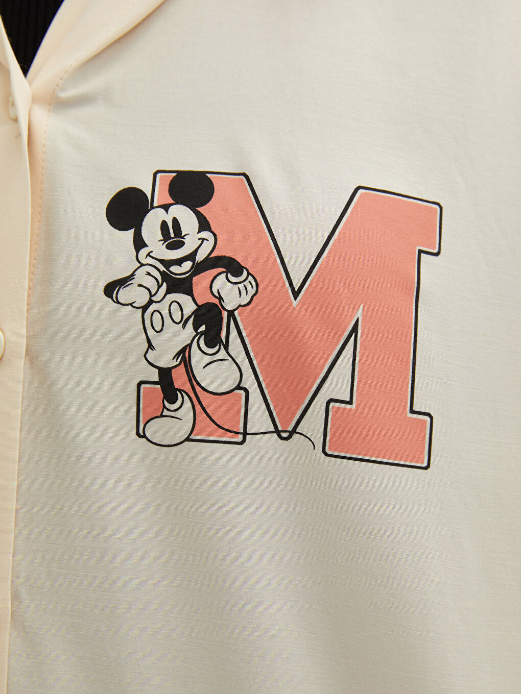 Hooded Mickey Mouse Printed Long Sleeve Poplin Women's Tunic-3