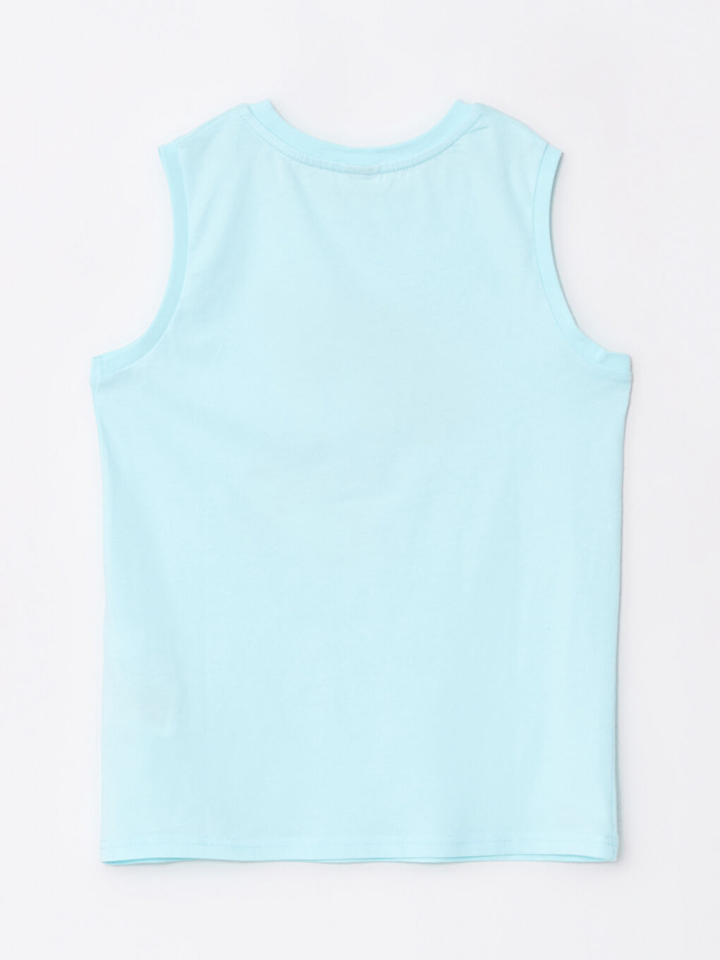 Turkuaz Bisiklet Yaka Baskılı Pamuklu Erkek Çocuk Atlet-1