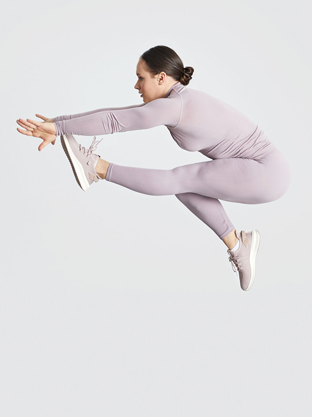 Lila Dik Yaka Kadın Spor Hırka