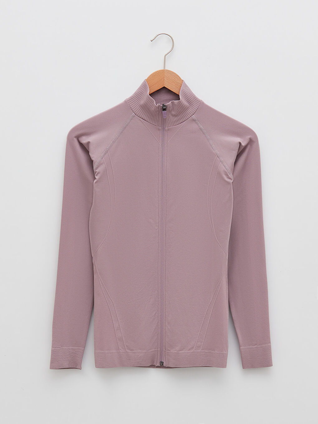 Lila Dik Yaka Kadın Spor Hırka-6