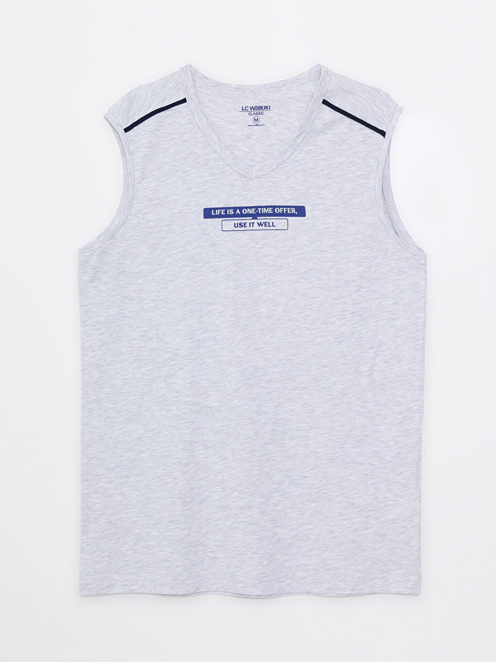 V Neck Printed Men's Sleeveless T-Shirt-5