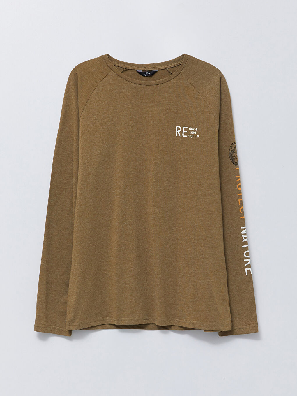 Crew Neck Long Sleeve Printed Men's T-Shirt-5