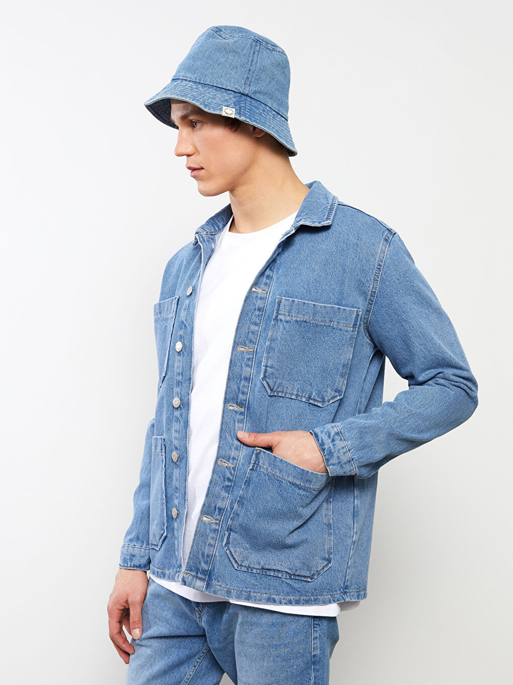 Geacă de Blugi Sustenabilă pentru Bărbați Croială Standard-1