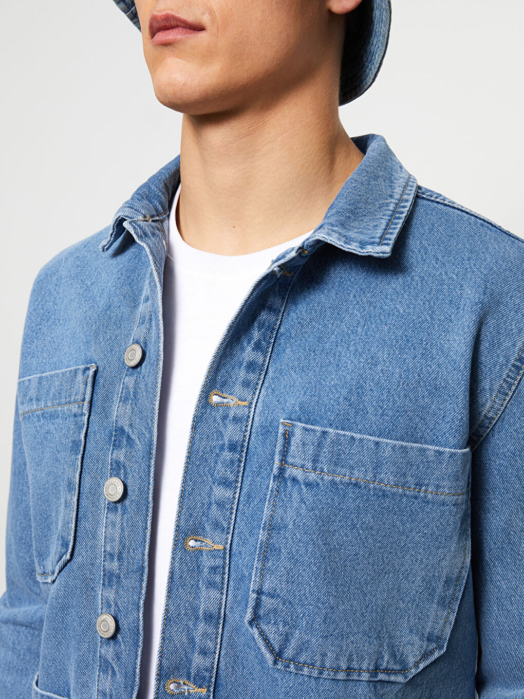 Geacă de Blugi Sustenabilă pentru Bărbați Croială Standard-2