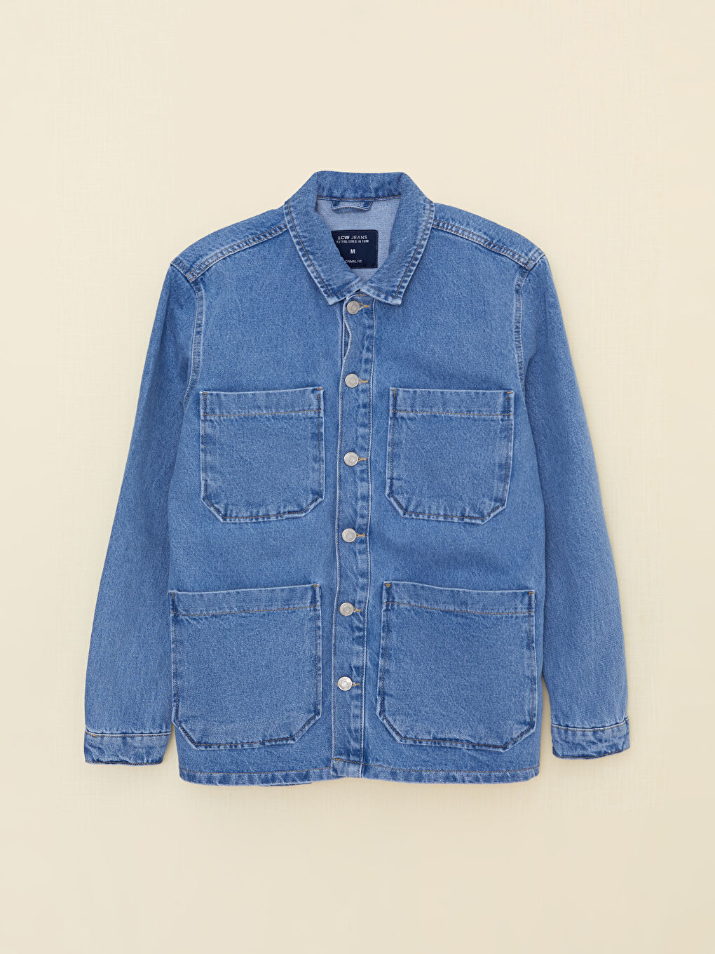 Geacă de Blugi Sustenabilă pentru Bărbați Croială Standard-4