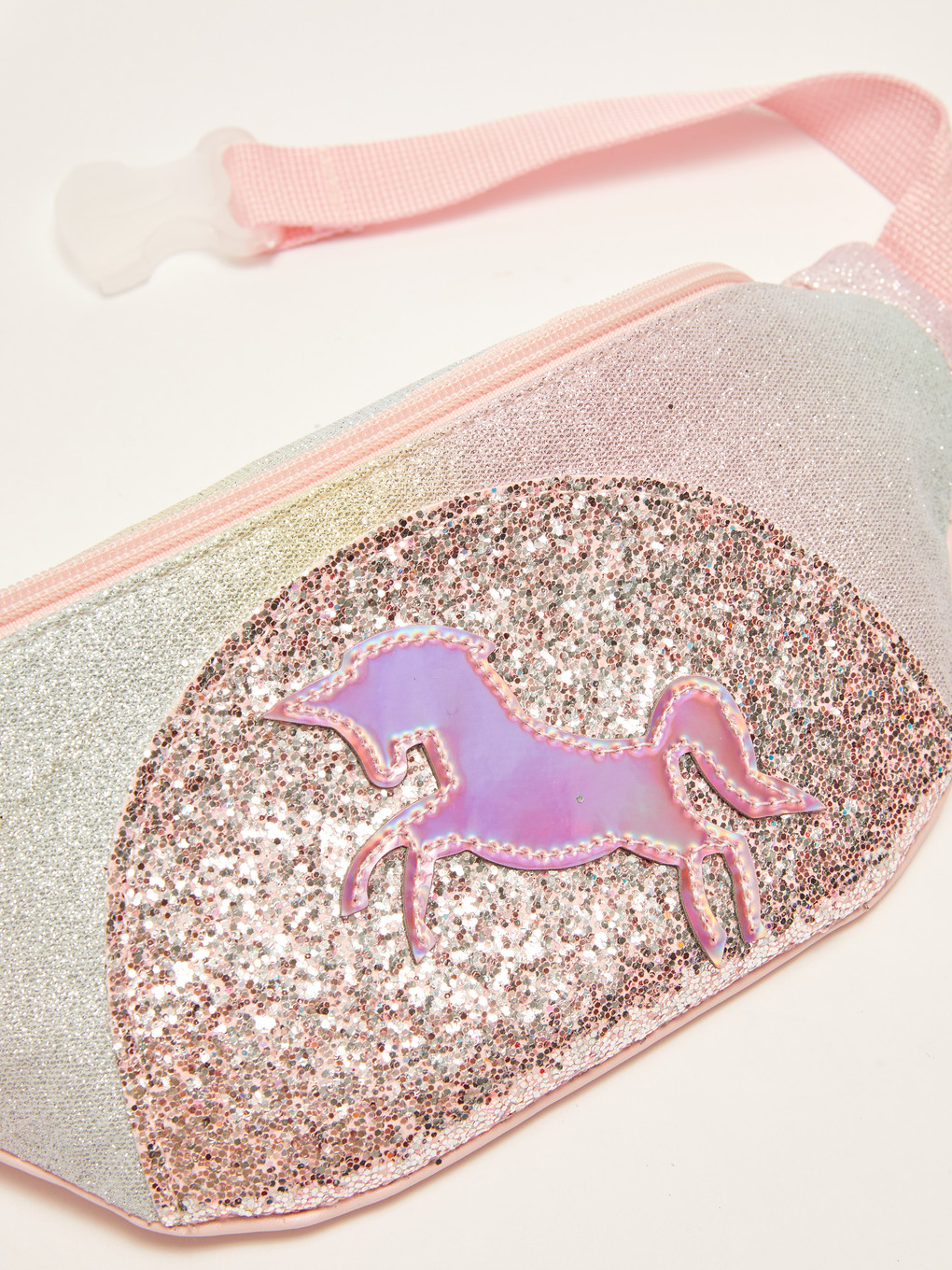 Pembe Patch Detaylı Kız Çocuk Bel Çantası-3