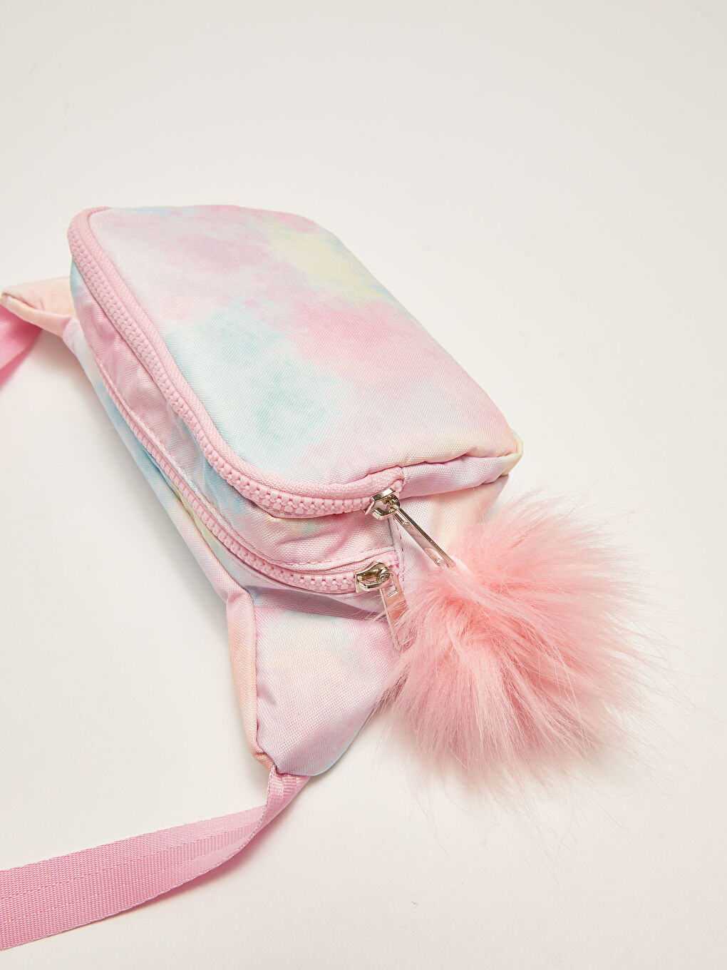 Pembe Ponpon Detaylı Kız Çocuk Bel Çantası-2