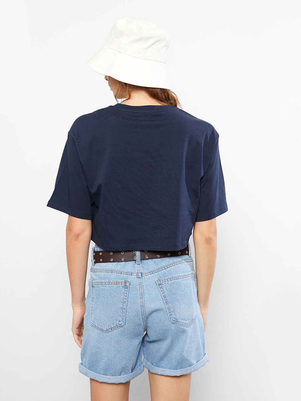Crew Neck Printed Short Sleeve Cotton Women's T-shirt -S2H370Z8-HNG