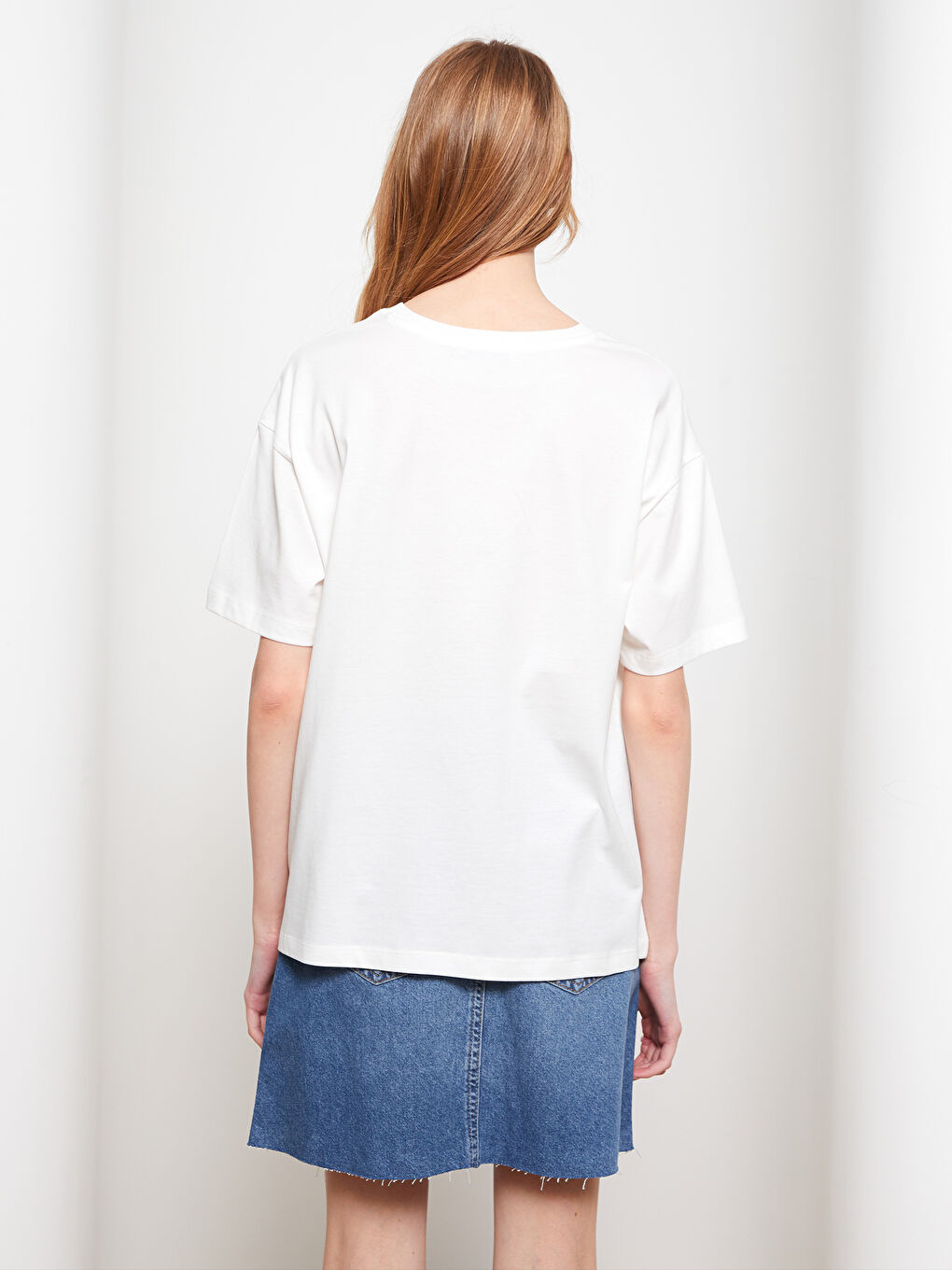 LCW Vision T-shirt en Coton à Manches Courtes Imprimé à Col Rond pour Femmes -S2H372Z8-R9J